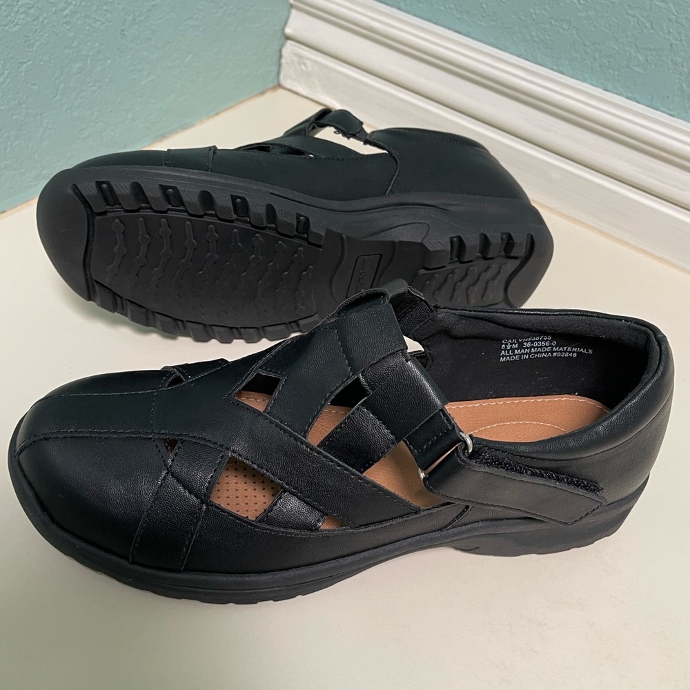 Comfortview Women's Medium Width The Cailyn Flat Size 8 1/2 Medium Black NWOT